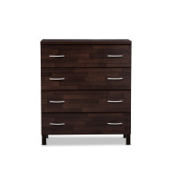 Baxton Studio BR888024-Dirty Oak Maison Modern and Contemporary Oak Brown Finish Wood 4-Drawer Storage Chest